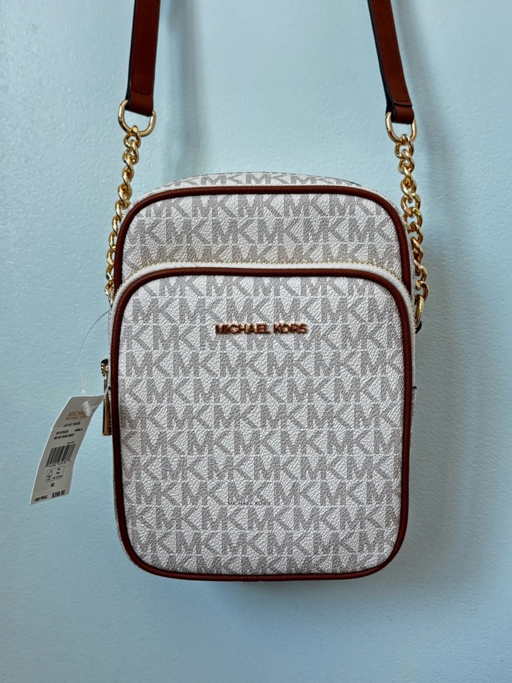 NWT Michael Kors Vanilla Medium Jet Set - MK Logo Crossbody